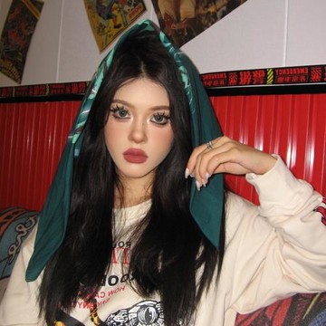 尤嘻島美式休閑街頭方巾嘻哈舞蹈配飾藍綠色頭巾女包頭時尚潮流