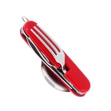 6694 野營組合餐具 刀叉湯匙環保多用途工具組 不鏽鋼餐具旅行登山露營用具