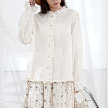 重工刺繡花邊襯衫670271