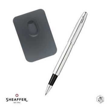 【SHEAFFER】VFM系列亮鉻鋼珠筆+手機磁性卡夾禮盒 免費刻字(原廠正貨)
