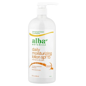 Alba Botanica, 超潤膚身體乳，日常抗曬，SPF 15，32 液量盎司（946 毫升）