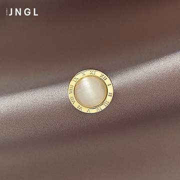 貓眼石羅馬數字高檔胸針女防走光扣小眾日系別針固定衣服配飾