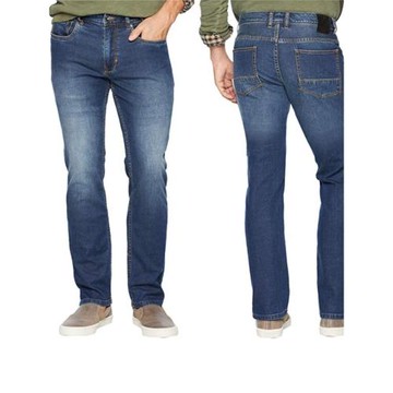 藍色直筒加長牛仔褲男褲肥佬胖子特大碼加長高個子300 剪標闊腿褲