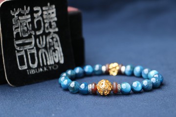 原礦天然藍晶石8mm圓珠 手鍊 水晶手環 藍晶石串珠設計 客製化