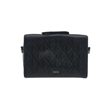 DIOR LINGOT CD 菱格鑽石帆布小方包斜背包 / 中號