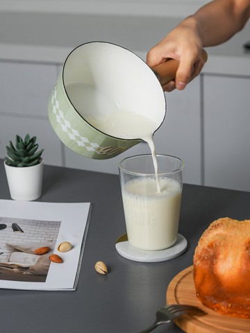 搪瓷小奶鍋多功能不粘鍋嬰兒熱牛奶鍋家用單木柄網紅小煮鍋