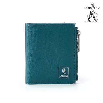 PORTER INTERNATIONAL - 復古品味MORI雙折零錢短夾 - 湖水綠