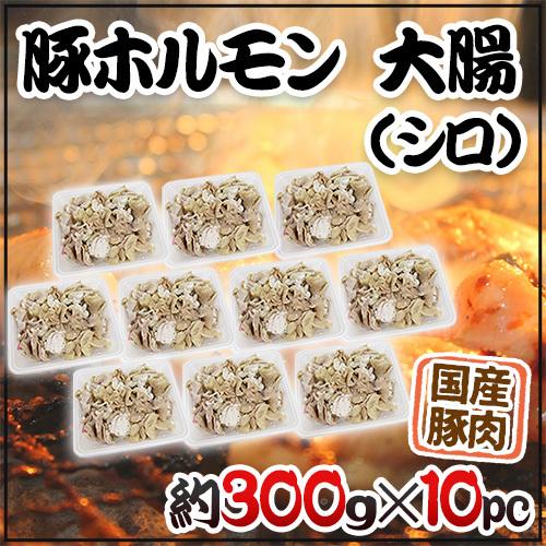 国産 ”豚大腸（シロ）ボイル” 約3kg （約300g×10pc） カット済み