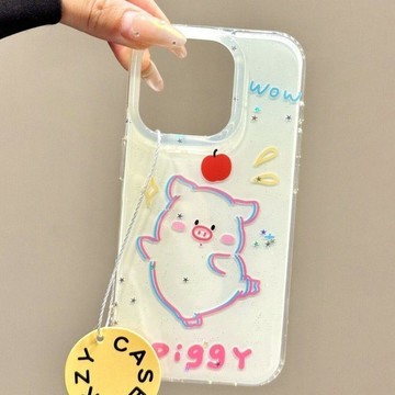 隔日達現貨速出📦 趣味可愛線條小豬適用iphone18创意 17 pro max手機殼16韓系15可愛14簡約13防摔殼