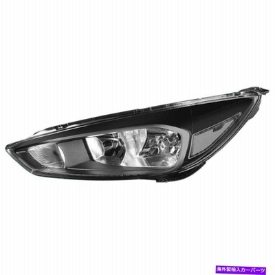 USヘッドライト 2015-2018フォードフォーカスブラックヘッドライトヘッドランプハロゲンW / LED DRL右側 FOR 2015-2018 FORD FOCUS BLACK HEADLIGHTS