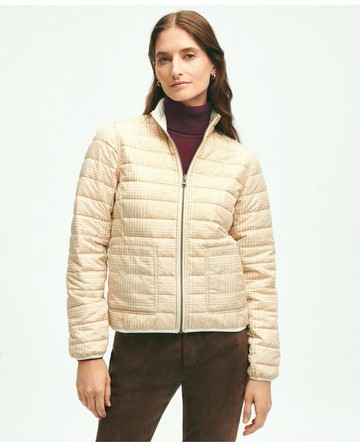 Brooks Brothers Women's Reversible Puffer Jacket | Beige | Size XL
