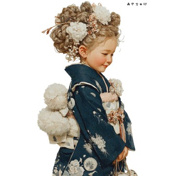 【12月新品4】07-114-0358 人物貼紙 和服復古