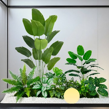 【新店熱銷】仿真綠植盆栽植物造景陽臺景觀布置室內樓梯下假花樹裝飾造景組合