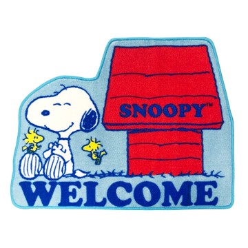 SNOOPY 史努比 造型短絨止滑腳踏地墊  52 x 68cm  藍色