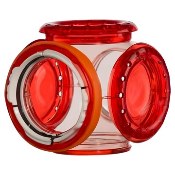 HAGEN 愛鼠誕生系列 六面通接管 連接增加受鼠的生活樂趣 全系列可無限擴充  紅色 + 透明色  1個