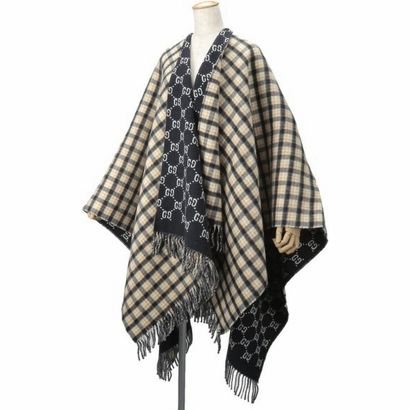 グッチ Gucci Gg メンズ レディース ポンチョ コート メンズ レインコート マント ストール リバーシブル ミッドナイトブルー 通販 Lineポイント最大0 5 Get Lineショッピング