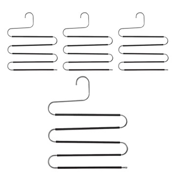 iRoom 優倍適 加粗不鏽鋼S型5件式魔術褲架 防滑款  4個  單一顏色