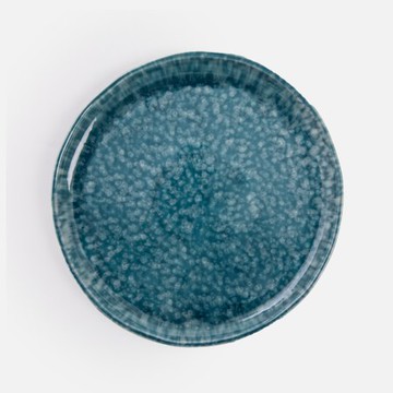 WAGA 斑斕陶瓷亮釉平盤26cm 綠