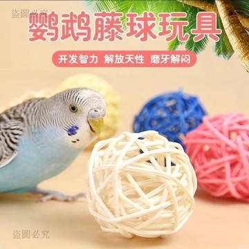 台灣現貨🎁天然藤球鸚鵡玩具 啃咬磨牙益智解悶  中小型鳥籠掛串 鍛鍊互動用品 鸚鵡玩具 3B89