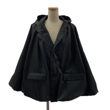 【KLD】noir kei ninomiya 2024 | 聚酯纖維3D立體變形單排扣連帽衫 | S碼 | 黑色 | 女款