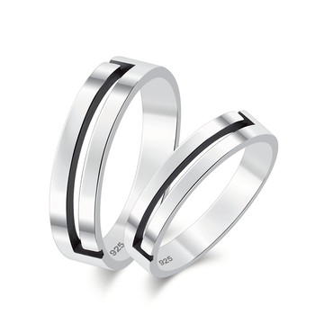 AchiCat．情侶對戒．925純銀戒指．攜手前行．素面．客製化刻字．單個．情人節禮物．AS20006