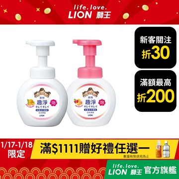 日本獅王LION 趣淨洗手慕斯 250mlx2│台灣獅王官方旗艦店