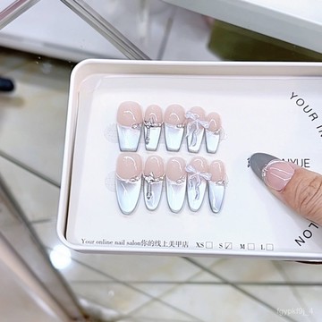 🥰可可新品🥰奈姿 純手工穿戴甲新款海鹽精靈氣質立體蝴蝶穿戴甲貓眼美甲貼片手工穿戴甲高級感穿戴甲新年穿戴甲顯白美甲片 SN