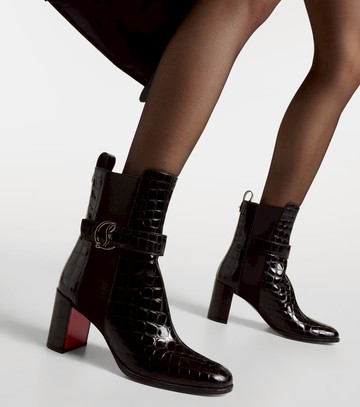 Christian Louboutin CL croc-effect leather ankle boots