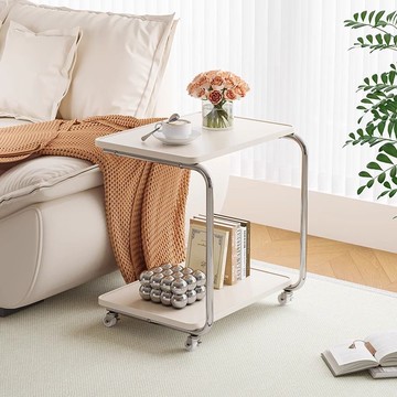 中古可移動邊幾簡約現代小推車茶幾客廳沙發置物架帶滑輪床頭桌子 b8011
