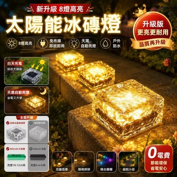 隔日達🎍太陽能玻璃冰磚燈 地磚燈 太陽能地磚燈 LED草坪燈 冰磚燈 庭院花園景觀燈 地埋燈 地燈 太陽能LED燈