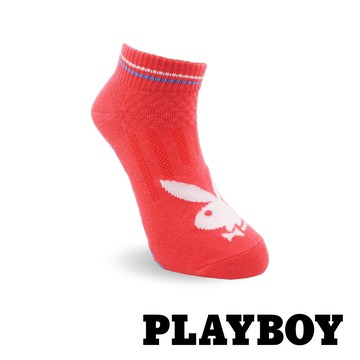 【襪款任選3雙$299、6雙$511】PLAYBOY 輕盈兔女短襪-紅(BY6220)