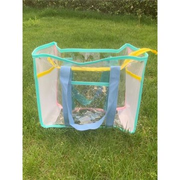 ins2022輕便透明果凍防水包旅行大容量媽咪包沙灘包手提收納袋