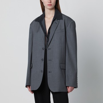 Grey oversized single-breasted Gelso jacket
