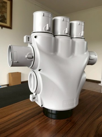 真如pe管新風系統專用環保雙壁波紋三通變徑風口分風箱末端軟連接