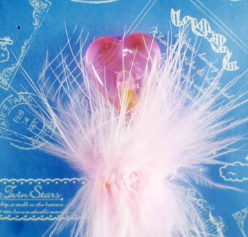 【震撼精品百貨】Hello Kitty 凱蒂貓~KITTY羽毛原子筆-KITTY愛心造型-粉色