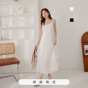 niceioi 氣質細肩交叉V領洋裝