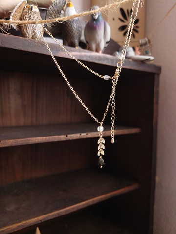 水晶礦石頸鍊_午夜棋局_森系飾品_天然石_礦石_銅鍍14K包金保色