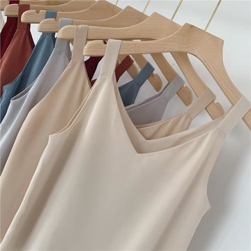 寬帶v領吊帶雙層雪紡衫夏季新款外穿寬松顯瘦上衣西裝內搭打底衫