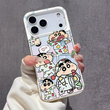 可愛睡衣小新 適用蘋果17軟殼 iPhone16promax手機殼15plus大孔鏤空14親膚13防摔12皮紋11保護殼