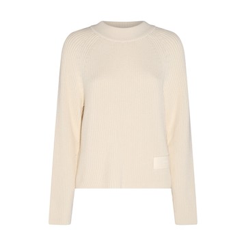 Ami Paris - Ivory Cotton And Wool Blend Sweater