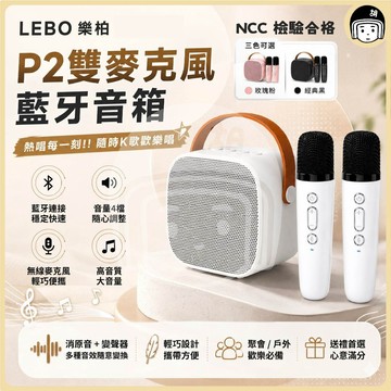 臺灣現貨 LEBO 樂柏 P2 麥克風藍牙音箱 迷你麥克風音響 藍芽麥克風 k歌麥克風 行動 ktv 音響 藍芽喇叭