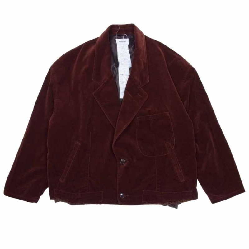 ダブレット doublet 21AW 21AW09jk42 CUT OFF VELVET JACKET カット オフ ベルベット ジャケット  ブラウン系 L【新古品】【未使用】【中古】 | LINEブランドカタログ