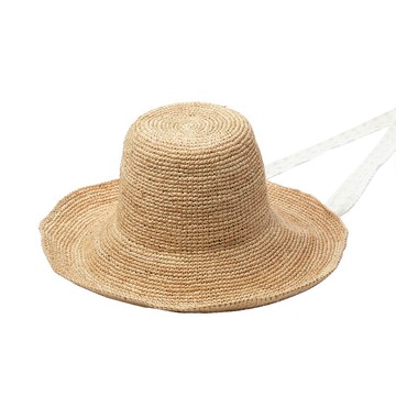 草帽盆帽-蕾絲綁帶可摺疊防曬女帽子73zr75【獨家進口】【米蘭精品】