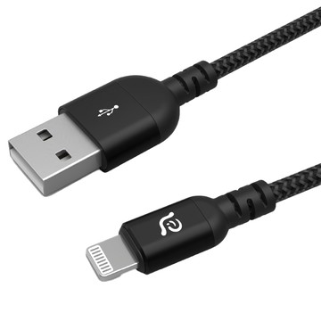 ADAM elements 亞果元素 PeAk III 300B USB-A 對 Lightning 連接線 300cm 快速充電 尼龍纖維  黑色  1個
