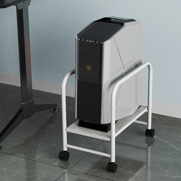 免運 公司貨 主機架 收納架   主機架桌下可調節移動打印機置物架落地帶滑輪可移動底座實木托架特惠/可開發票