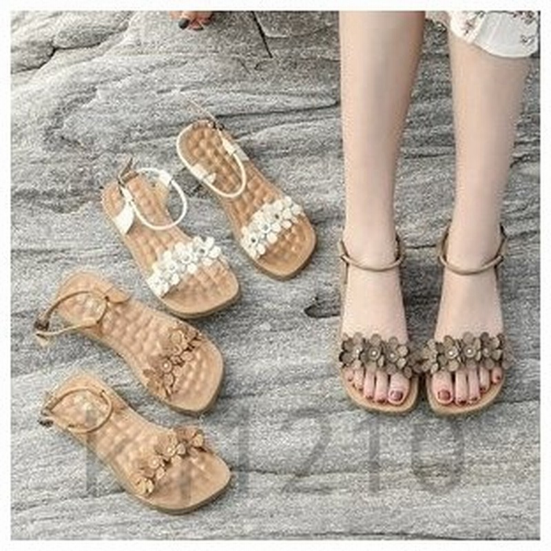 サンダルレディースビーチサンダルぺたんこフラット歩きやすいサマーサンダルアンクルストラップサンダル花柄大きいサイズありキレイめ 通販 Lineポイント最大get Lineショッピング