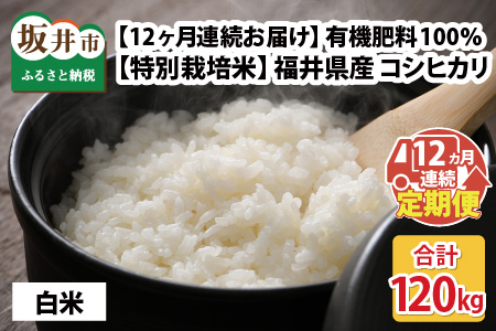 福井県産 コシヒカリ 10kg ～化学肥料にたよらない有機肥料100%～ ネオニコフリー （白米） [O-13401_01]