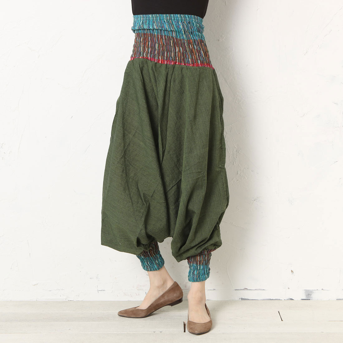 チャイハネ アフガンサルエルパンツ ユニセックス カーキ 通販 Lineポイント最大1 0 Get Lineショッピング