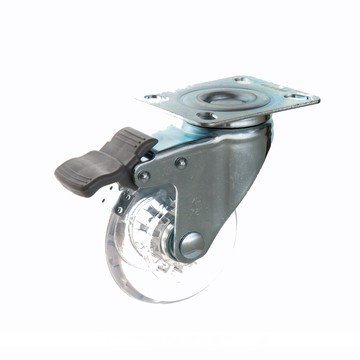 【YH】3英吋 3''時尚透明輪子 平板雙剎車輪 萬向輪