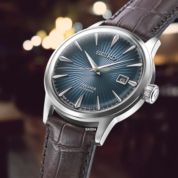 SEIKO精工 Presage調酒系列 太陽紋皮帶40.5㎜藍面款 SK004(SRPK15J1/4R35-01T0U)